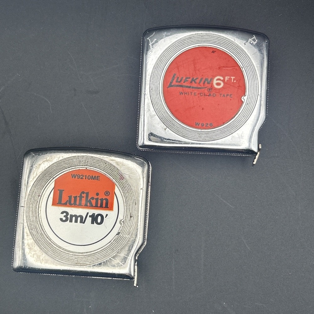 VTG Lufkin 10 Ft. X 1/2 In. Power Return Tape Measure & 6' White Clad Tape